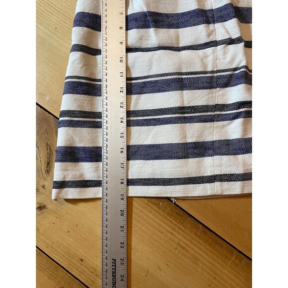 Loft women's striped white/blue wrap style fringe skirt. Lined. Sized 16 - Picture 8 of 8